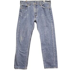 Levis 505 Mens Regular Fit Straight Leg Jeans Medium Wash Blue W40 L32 Cotton